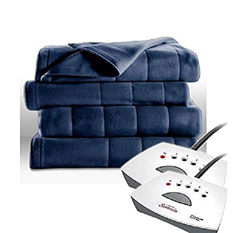 Sunbeam Electric Heated Fleece Blanket (Queen, Newport Blue)