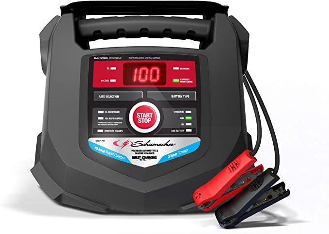 Schumacher SC1280 15 Amp Rapid Charger for Automotive and Marine Batteries