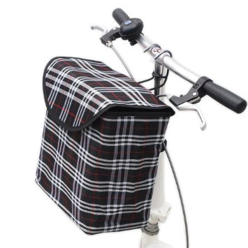 GRANDCOW Front Handlebar Bicycle Basket with Hooks, Removable