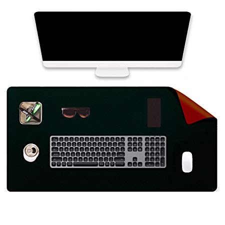 VOGADA Desk Pad, Dual Side Color Mouse Pad, Ultra Slim Office and Gaming Desk Mat - (Waterproof, Non-Slip, 31.5" x 15.7", Black/Red)
