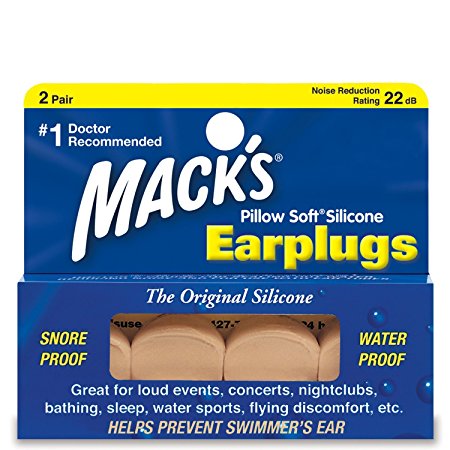 Mack's Pillow Soft Silicone Earplugs, Beige, 2 pair, 4, count