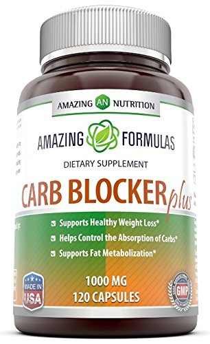 Amazing Formulas - Carb Blocker Plus Dietary Supplement - 1,000 Milligrams - 120 Capsules - Promotes Healthy Weight Management - Speeds Up Metabolism
