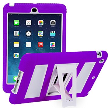 i-Blason ArmorBox 2 Layer Full-Body Case Protection Kick Stand with Built-In Screen Protector for Apple iPad mini with Retina Display (iPadmini2-ABH-Purple/White)