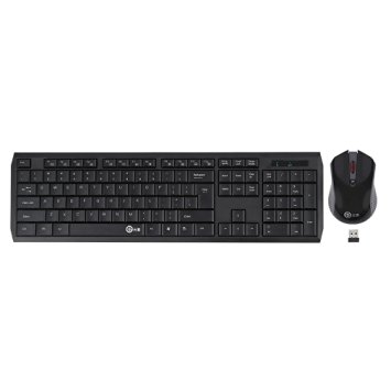 YKS Black Ultra Slim Thin Design 1600dpi Wireless Keyboard with Mouse Mice Kit for Desktop Laptop PC Computer Keyboard Set