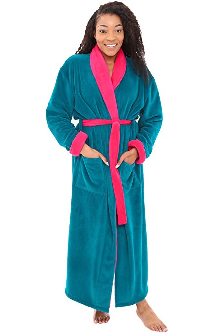 Alexander Del Rossa Womens Fleece Robe, Long Bathrobe