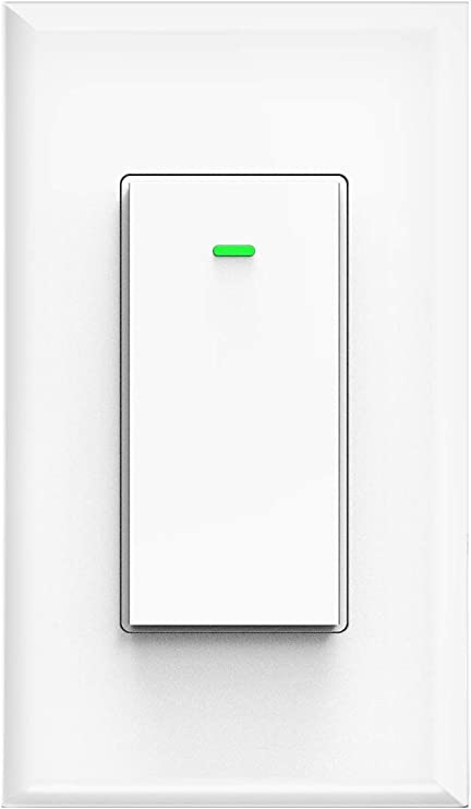 Smart Switch, WiFi Smart Light Switch Compatible with Amazon Alexa and Google Home, Neutral Wire Needed, with Remote Control, Timing Schedule, No hub Required MK36 (1Pack)