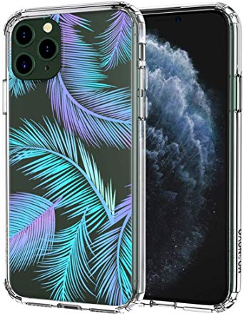 MOSNOVO iPhone 11 Pro Case, Tropical Palm Leaf Pattern Clear Design Transparent Plastic Hard Back Case with TPU Bumper Protective Case Cover for Apple iPhone 11 Pro (2019)