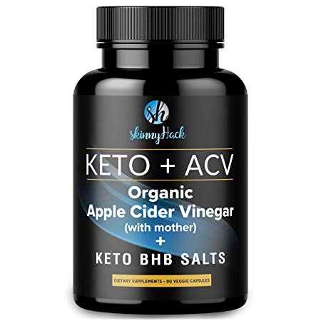 Organic Apple Cider Vinegar Capsules with Mother   Keto BHB Salts - Raw ACV   Keto Pills for Weight Loss, Appetite Suppression and Detox (90 Vegan Diet Pills for Women & Men)