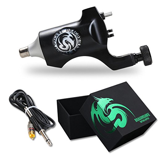 Dragonhawk Rotary Tattoo Machine Space Aluminum Machine for Tattoo Artists Coloring Black