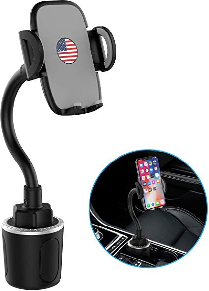 2020 Updated Universal Car Cup Holder Phone Mount with 360° Adjustable Gooseneck, Hands-Free Cell Phone Holder Cradle for iPhone, Samsung Galaxy, Google Pixel, Nexus, Moto and More