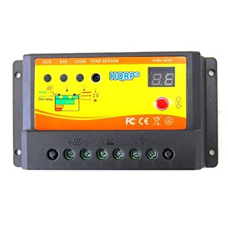 HQRP Solar Power Controller 10Amp 150W with Digital LED Display plus HQRP UV Meter