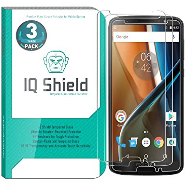 Moto G6 Screen Protector (3-Pack), IQ Shield Tempered Ballistic Glass Screen Protector for Moto G6 99.9% Transparent HD and Shatter-Proof Shield