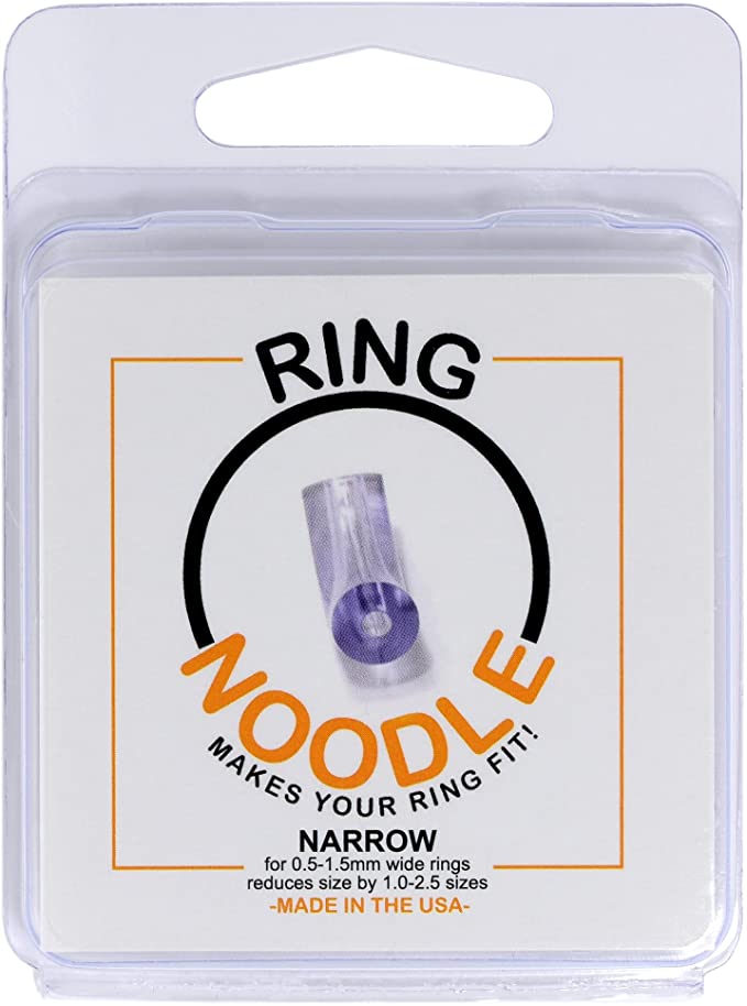 RING NOODLE: Ring Size Reducer | Ring Guard | Ring Size Adjuster. Size: Narrow, for rings 0.5-1.5 mm wide. 3 Pack.