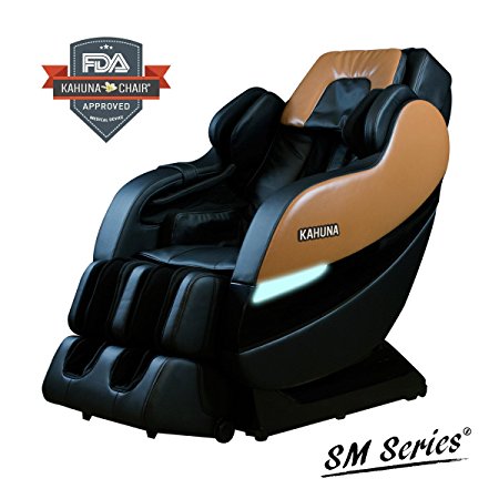 TOP PERFORMANCE KAHUNA SUPERIOR MASSAGE CHAIR WITH NEW SL-TRACK WITH 6 ROLLERS - SM-7300 BROWN/BLACK (Brown/Black)