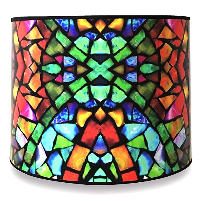Royal Designs Modern Trendy Decorative Handmade Lamp Shade - Made in USA - Mosaic Stained Glass Design - 10 x 10 x 8
