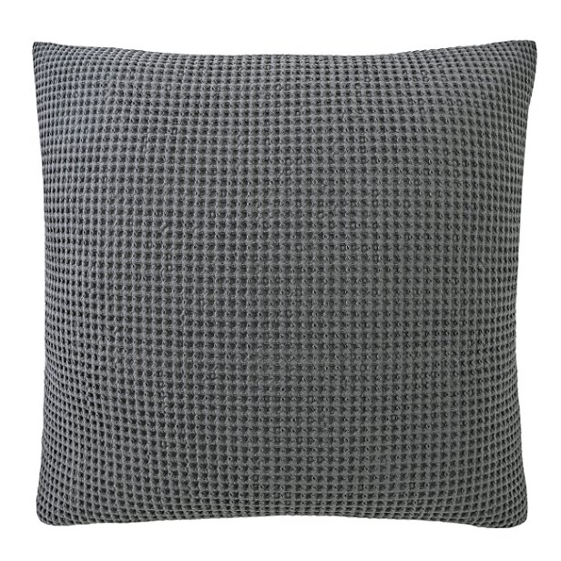 PHF Waffle Euro Sham Cover and Cushion Cover 100% Cotton 2 pieces 26"26" Charcoal