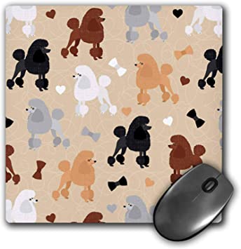 3dRose Mouse Pad Oodles of Poodles Mixed Coats Pattern Tan - 8 by 8-inches (mp_335138_1)