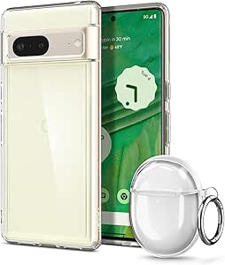 Spigen Ultra Hybrid [Anti-Yellowing Technology] Designed for Pixel 7 Case and Ultra Hybrid Designed for Pixel Buds Pro Case (2022)