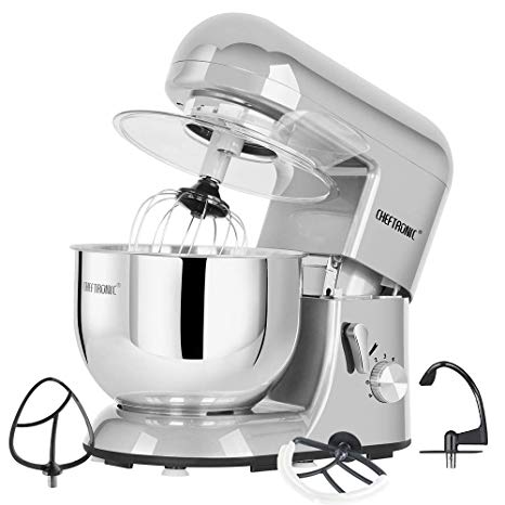 CHEFTRONIC Tilt-head Stand Mixers SM-986 120V/650W 5.5qt Bowl 6 Speed Kitchen Electric Mixer