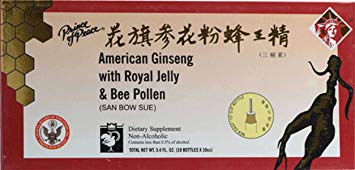 Prince of Peace American Ginseng With Royal Jelly and Bee Pollen 100cc Count (10x 10cc)