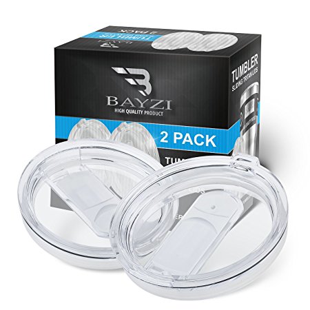 2 Splash Proof 30 OZ YETI Lids, RTIC and other tumblers, With Slider Closure, Spill Resistant, by BAYZI