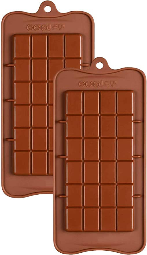 Silicone Break-Apart Chocolate, Protein and Energy Bar Mold Set of 2