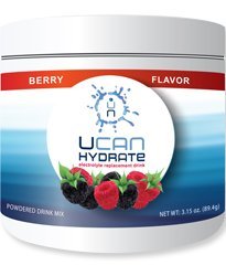 UCAN Hydrate Electrolyte Drink Mix Jar, Berry, No Sugar, Zero Calories, 0.1 Ounces, 30 Servings