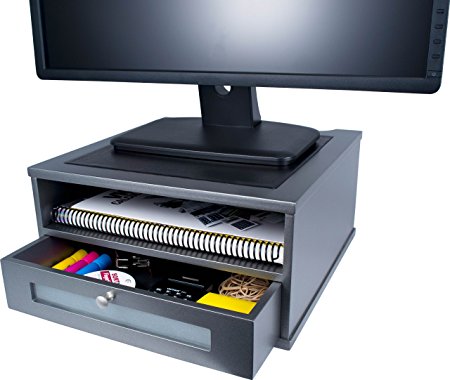 Victor Wood Monitor Riser, S1175 (Classic Silver)