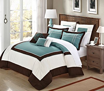 Bohemia 7-piece Comforter Set, King Size, Green, Shams and Decorative Pillows Included