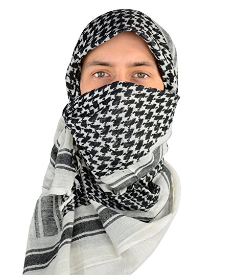 Mato & Hash Military Shemagh Tactical Desert 100% Cotton Keffiyeh Scarf Wrap