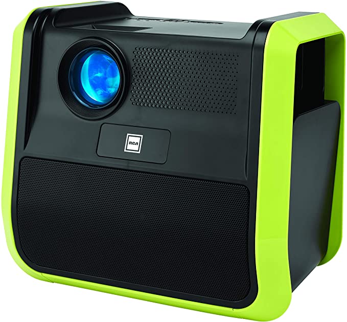 RCA - RPJ060 Portable Projector Home Theater Entertainment System - Outdoor, Built-in Handles and Speakers, Neon