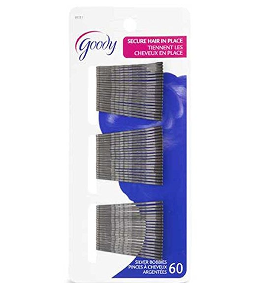 Goody Bobby Pins, Silver, 2 Inch, 60 Count