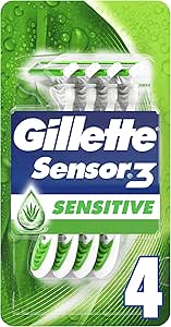 Gillette Sensor 3 Sensitive Disposable Razors, 4-Count