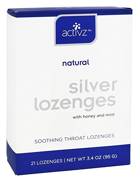 Activz 30 PPM Silver Throat 21 Lozenges, Net Wt 3.4 OZ