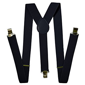 Suspenders Men - Stylish - Adjustable Solid Straight Clip by Action Ward