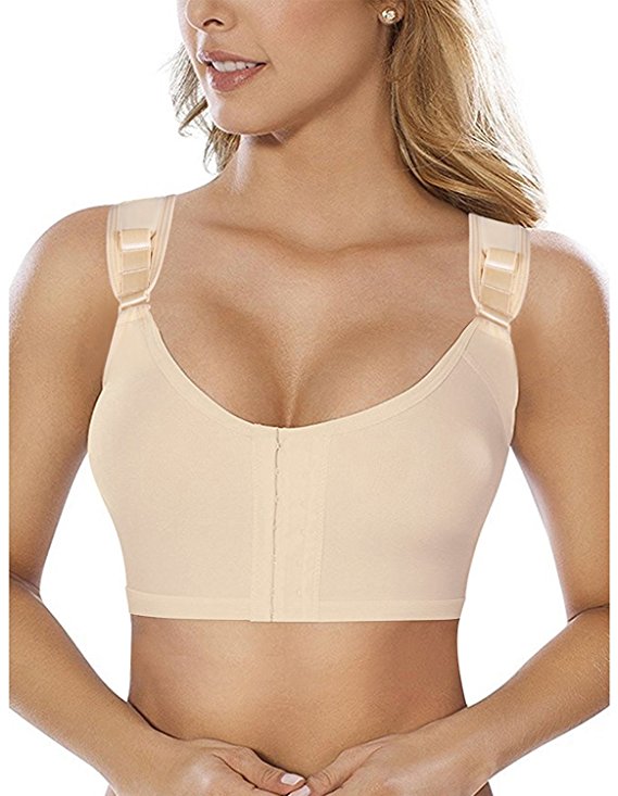 Camellias Womens Post-Surgery Front Closure Brassiere Sports Bra