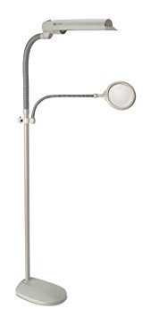 OttLite W9437T-SHPR 18-watt Easy View Floor Lamp, Dove Grey