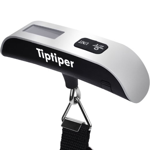 Tiptiper Digital Portable Luggage Scale Hanging Scale with Temperature Sensor Green Back Light LCD Display Best for Travel and Home