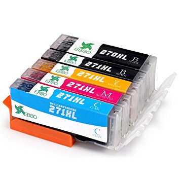 EBBO Replacement for Canon PGI-270XL CLI-271XL Ink Cartridges High Yield 5 pack, Compatible with Canon Pixma MG6820 MG5720 MG5721 MG5722 MG6821 MG6822 TS5020 TS6020 Printer