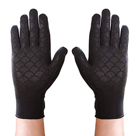 Thermoskin Full Finger Arthritis Gloves, Black, Medium