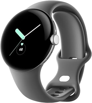 Google | Pixel Watch | Android Smartwatch with Fitbit Activity Tracking | Fitness and Sleep Tracker with Heart Rate Tracker | 41mm | Supports LTE (Silver case w/Gray Active Band) (Renewed)