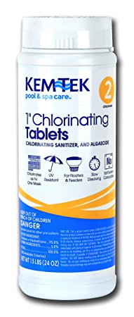 Kem-Tek 2815-6 Chlorinating Tablets 1-Inch Pool and Spa Chemicals, 1.5-Pound
