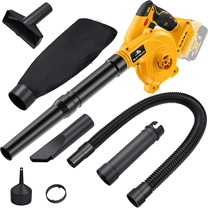 Cordless Leaf Blower for DEWALT 20V Max Battery,Electric Jobsite Air Blower with Brushless Motor,6 Variable Speed Up to 180MPH,2-in-1 Handle Electric Blower and Vacuum Cleaner(Battery Not Included)