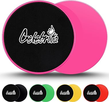 CELEBRITA Core Sliders for Working Out on Carpet Wood and Floor to Sculpt Your core, Best Sized Non Slip Exercise Sliders Gliding Discs for feet, beachbody Strength Slides for ab Workouts
