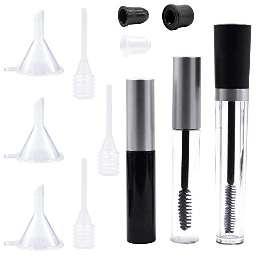 Lady Up 7.5ml & 10ml & 8 ml Essential Oil Tube Set, Empty Mascara Tube with Eyelash Wand and Eyelashes Tube Vials With Plug, Rubber Inserts, Funnels and Pipettes