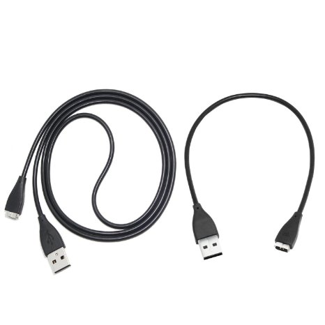 Hotodeal Replacement USB Charger Cable for Fitbit Charge HR Wireless Activity Bracelet Quality Power Charging Cord Pack of 2 1 Year Warranty Guaranteed