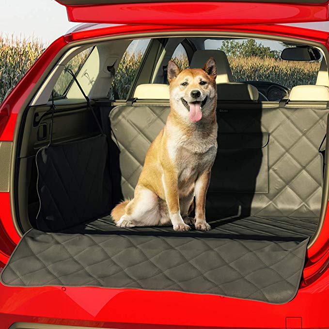 BELISY Universal Boot Protector for Dogs - Protective Car Trunk, Side Panels Liner - Scratch, Dirt, Mud, Water, Moisture Guard - Anti-Slip Rear Bumper Cover with Storage Pocket for Toys - 185 x 101cm