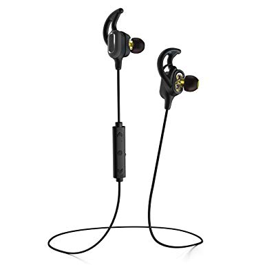 Phaiser BHS-780 Bluetooth Headphones with Dual Graphene Drivers and AptX Sport Headset Earphones with Mic and Lifetime Sweatproof Guarantee - Wireless Bluetooth Earbuds for Running, Blackout