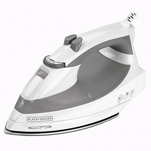 Black & Decker F976 Quickpress Iron with Smart Steam Technology, White/Silver