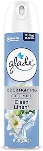 Glade Air Freshener Room Spray, Clean Linen Scent, Odor Fighting to Deliver Long Lasting Freshness, 8 Oz